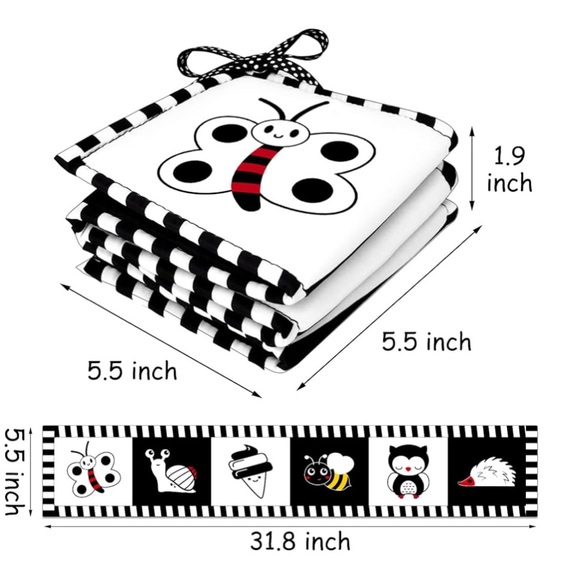 Cute Soft black and white baby toy and book - Picture 7 of 10
